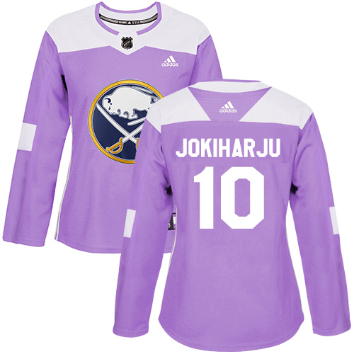 Adidas Sabres #10 Henri Jokiharju Purple Authentic Fights Cancer Women's Stitched NHL Jersey
